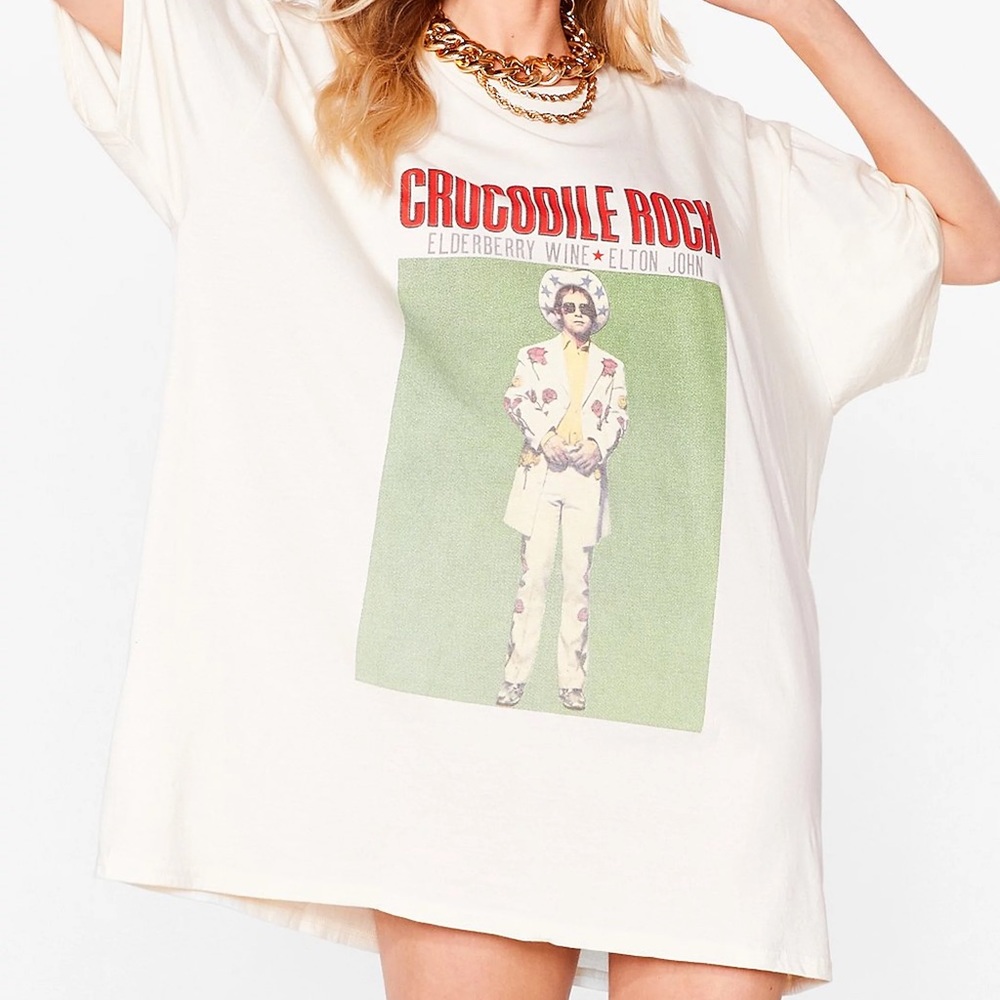 Crocodile Rock Graphic Band Tee Dress